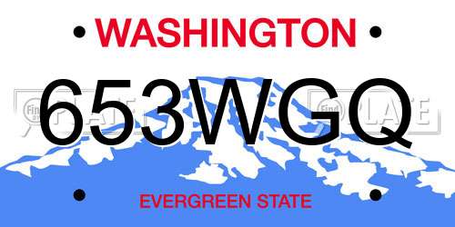 653WGQ Washington License Plate