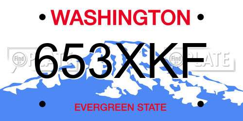 653XKF Washington License Plate