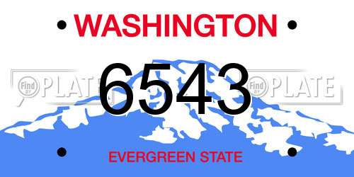6543 Washington License Plate