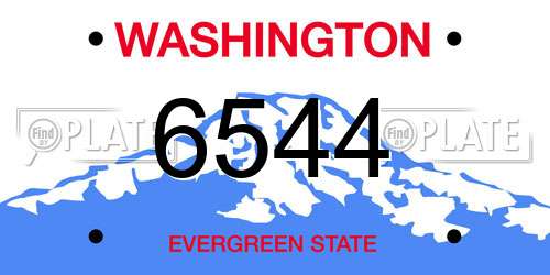 6544 Washington License Plate