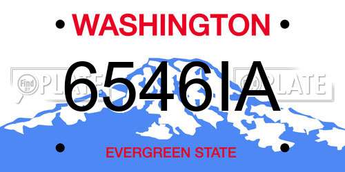 6546IA Washington License Plate