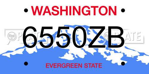 6550ZB Washington License Plate