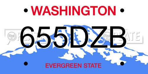 655DZB Washington License Plate