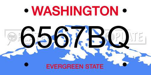 6567BQ Washington License Plate