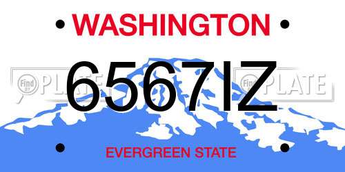 6567IZ Washington License Plate