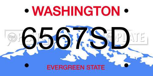 6567SD Washington License Plate