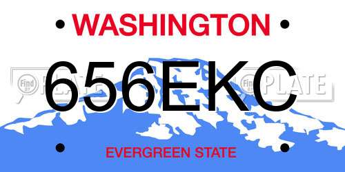 656EKC Washington License Plate