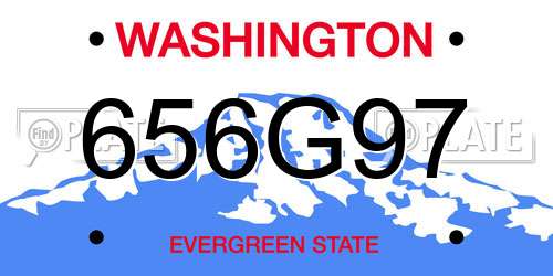 656G97 Washington License Plate