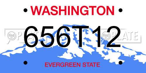 656T12 Washington License Plate