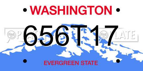 656T17 Washington License Plate