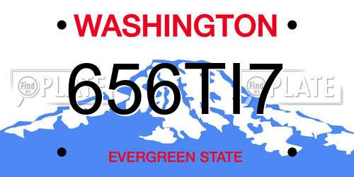 656TI7 Washington License Plate