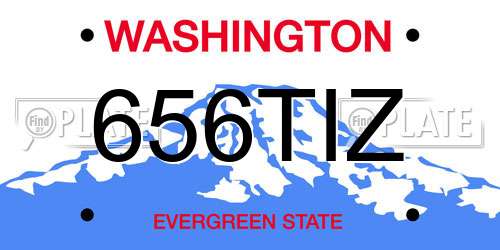 656TIZ Washington License Plate
