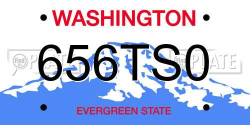 656TS0 Washington License Plate