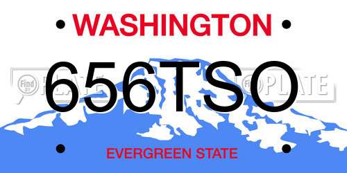 656TSO Washington License Plate