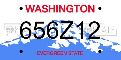 656Z12 Washington License Plate