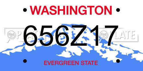 656Z17 Washington License Plate