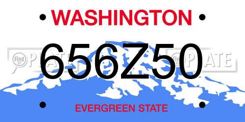 656Z50 Washington License Plate