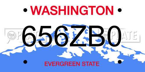 656ZB0 Washington License Plate