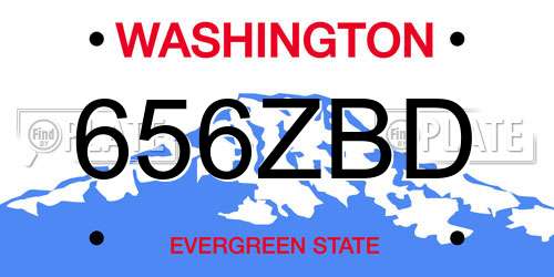656ZBD Washington License Plate
