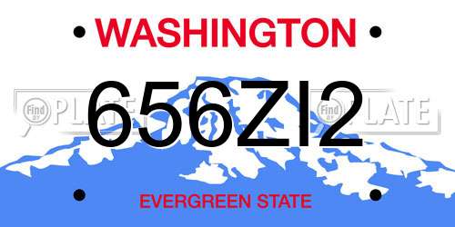 656ZI2 Washington License Plate