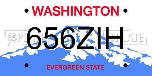 656ZIH Washington License Plate