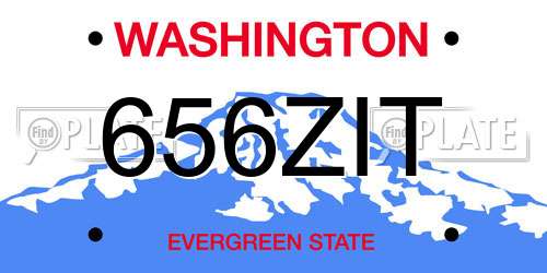 656ZIT Washington License Plate