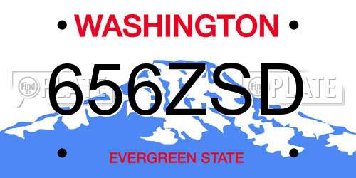 656ZSD Washington License Plate