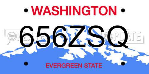 656ZSQ Washington License Plate