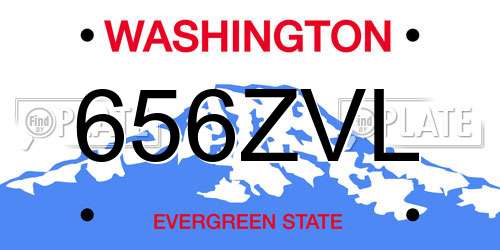 656ZVL Washington License Plate