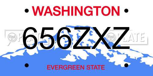 656ZXZ Washington License Plate