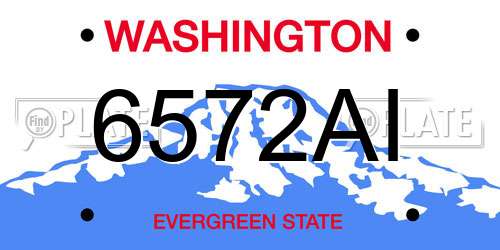 6572AI Washington License Plate