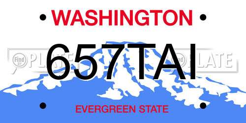657TAI Washington License Plate