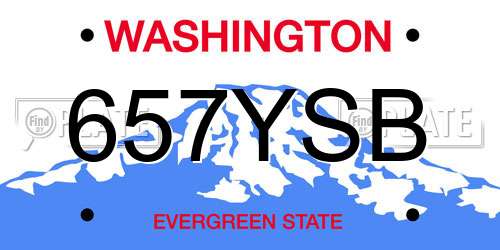 657YSB Washington License Plate