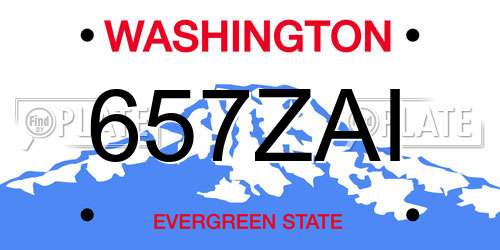 657ZAI Washington License Plate