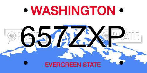 657ZXP Washington License Plate