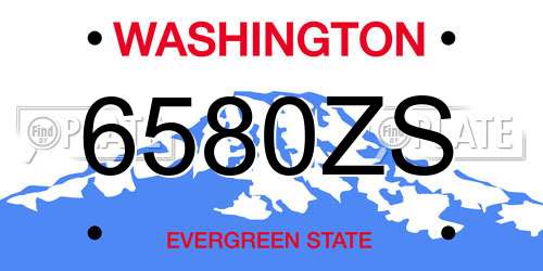 6580ZS Washington License Plate