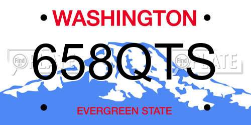 658QTS Washington License Plate