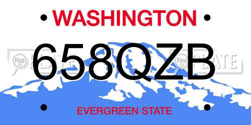 658QZB Washington License Plate