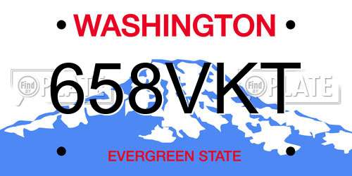 658VKT Washington License Plate