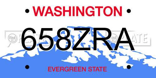 658ZRA Washington License Plate