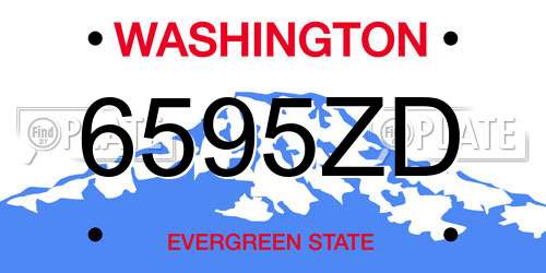 6595ZD Washington License Plate