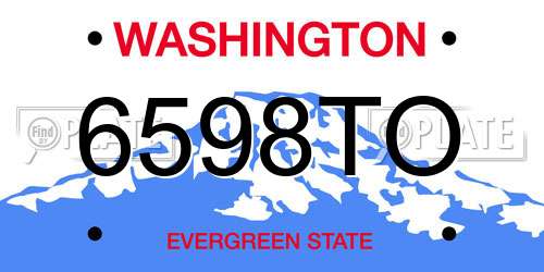6598TO Washington License Plate