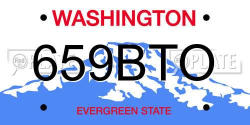 659BTO Washington License Plate
