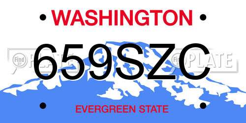 659SZC Washington License Plate