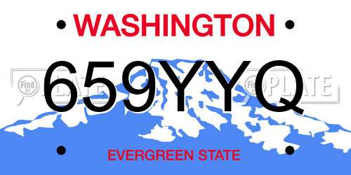 659YYQ Washington License Plate