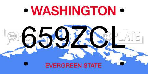 659ZCL Washington License Plate
