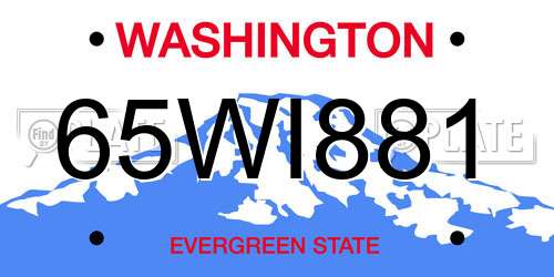 65WI881 Washington License Plate