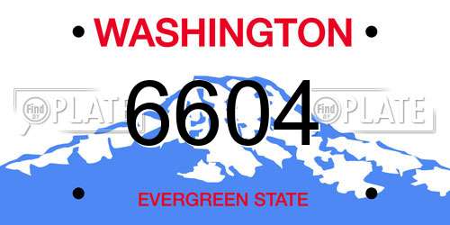 6604 Washington License Plate