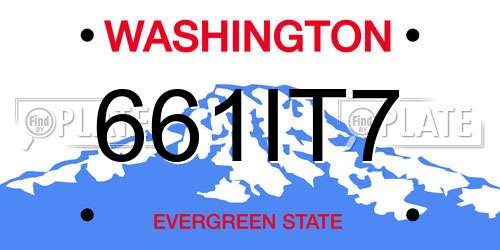 661IT7 Washington License Plate