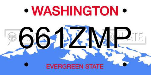 661ZMP Washington License Plate